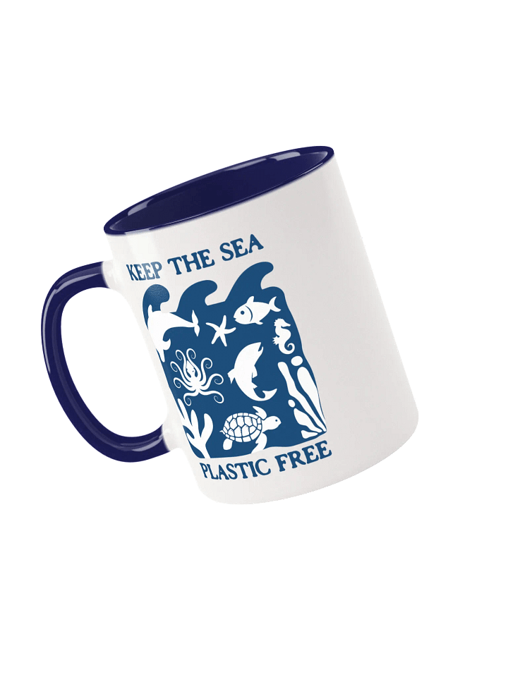 Keep The Sea Plastic Free Ceramic Mug With Color Inside product image (1)
