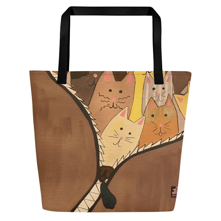 "Unleash The Cats" Tote (Brown) product image (3)