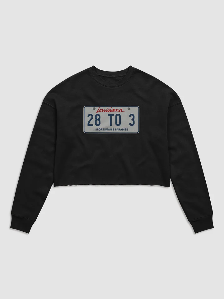 The 28 to 3 Podcast "Louisiana License Plate" Fleece Crop Sweatshirt product image (25)