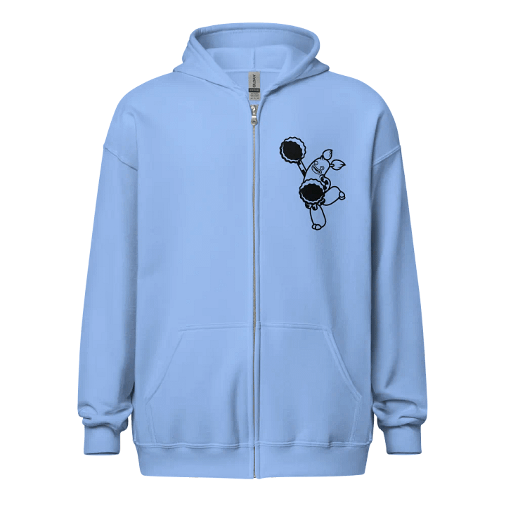 PomPom Single Color (Black on Light) Zip-up Hoodie product image (1)