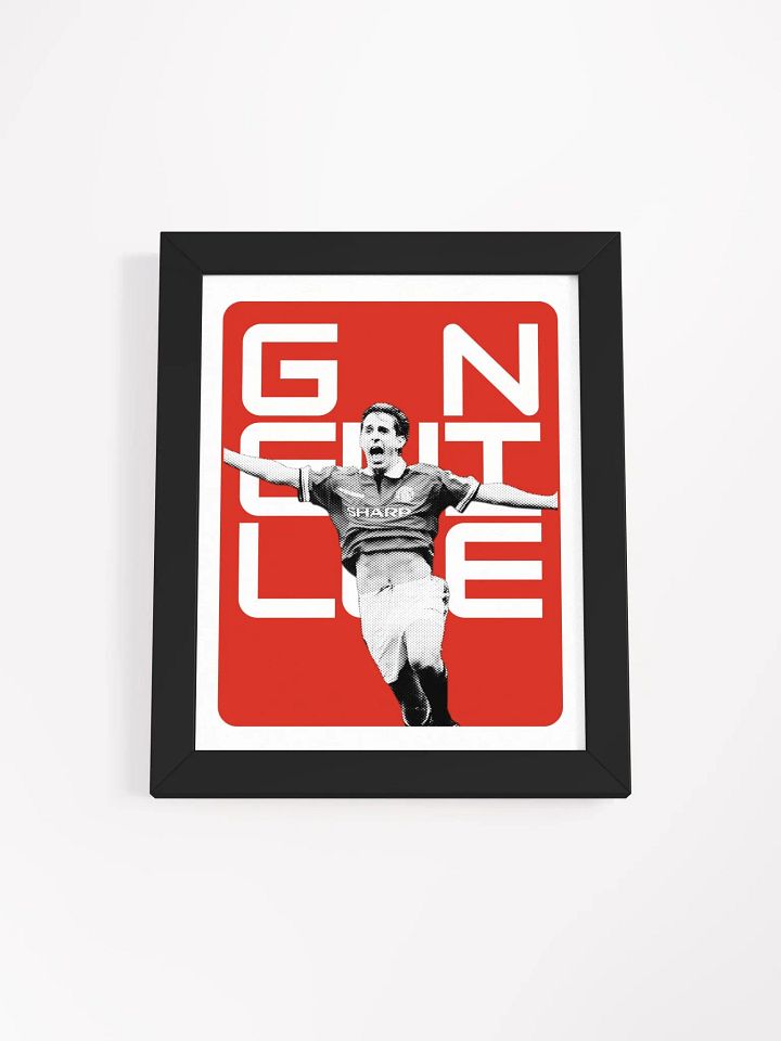 Gary Neville BW Manchester United Name Art Framed Print product image (2)