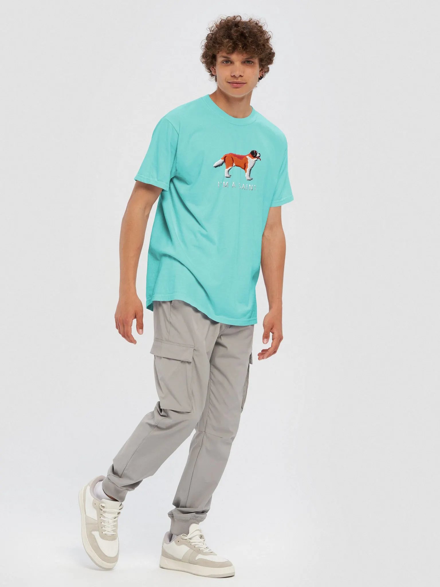 I'm a Saint T-Shirt(Embroidered) of a Saint Bernard(Red) product image (10)