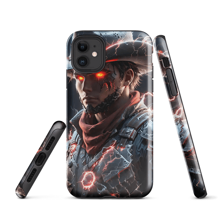 Cyborg Gunslinger iPhone Tough Case – Futuristic Cowboy product image (1)