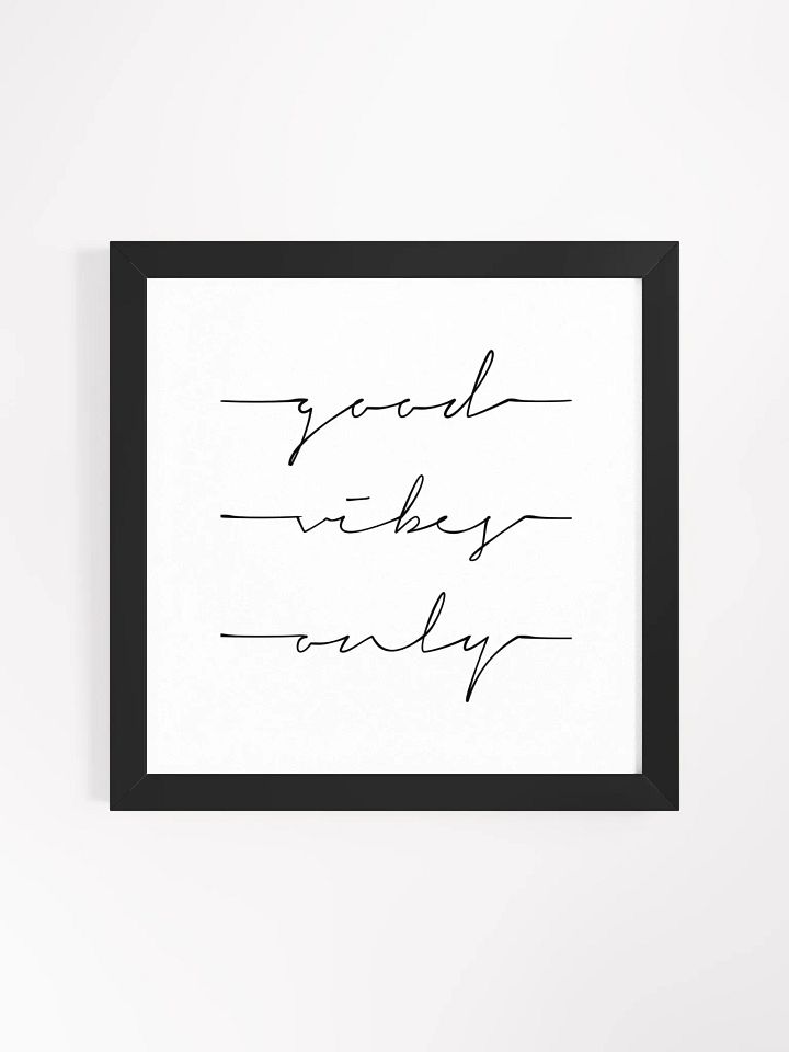 Vibrant Cursive Art "Good Vibes" Poster – Modern Motivational Wall Décor | Framed Colorful Design | Perfect for Homes, Offices, and Studios product image (1)