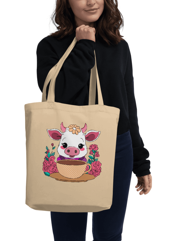 Coffee Break Cow Eco Tote Bag product image (3)