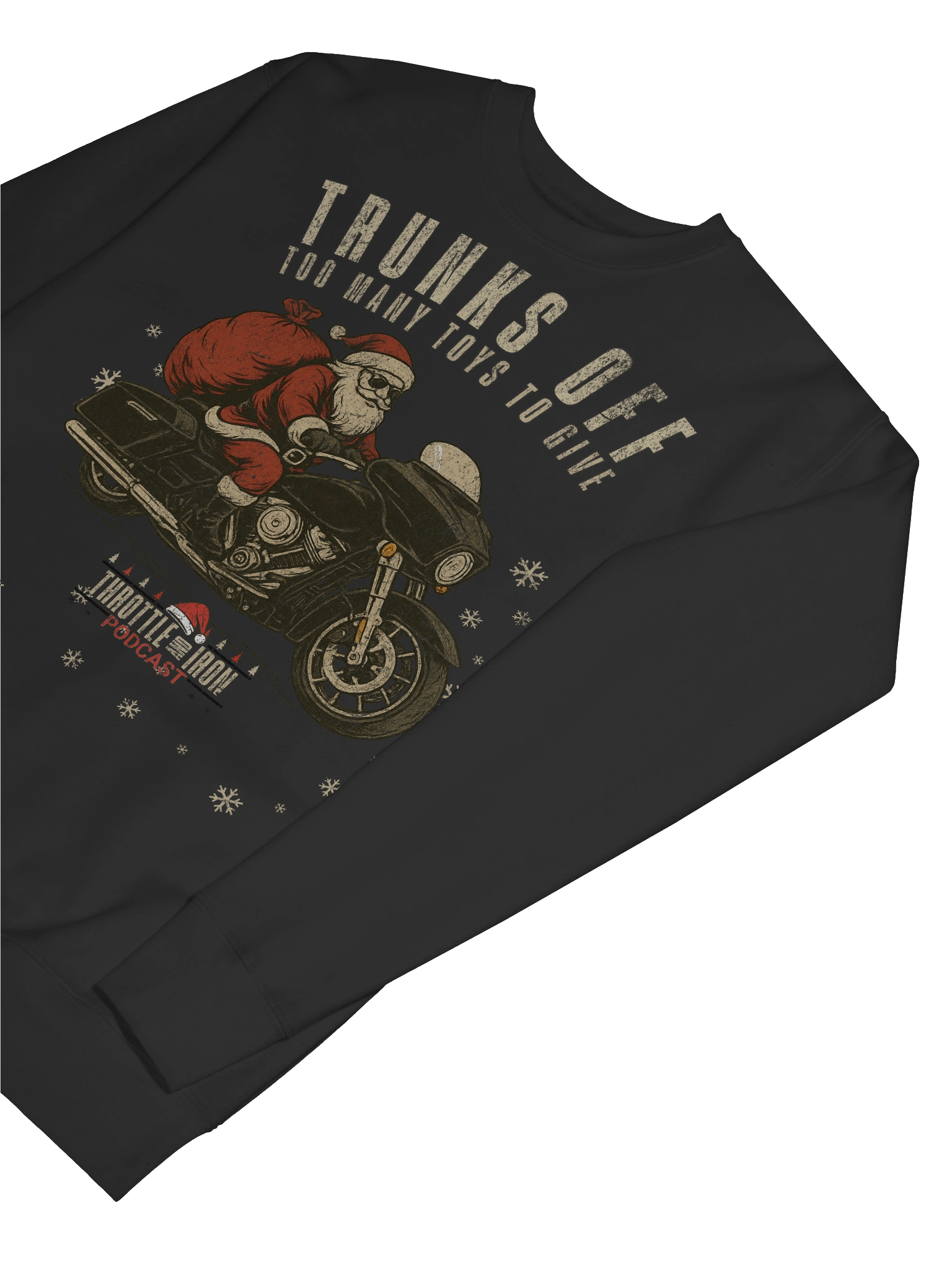 Throttle and Iron “Trunks Off” Christmas Sweatshirt (HD) product image (47)