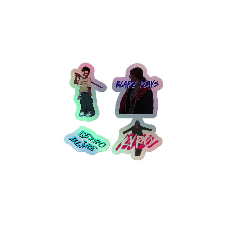 Retro Blare & Kyro Holographic Sticker Sheet product image (1)