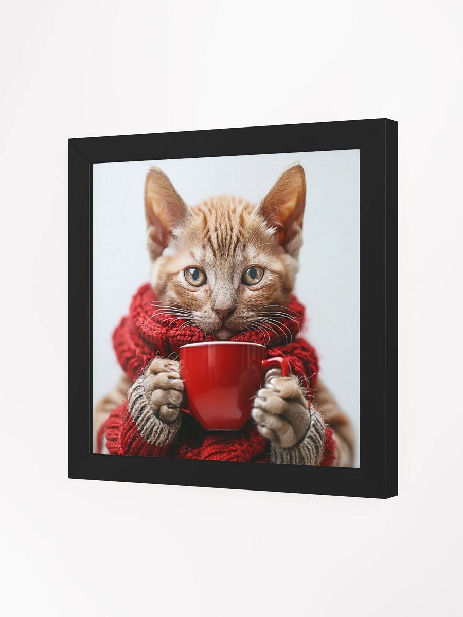 Coffee Lover Cute Orange Baby Kitten Wall Art product image (3)