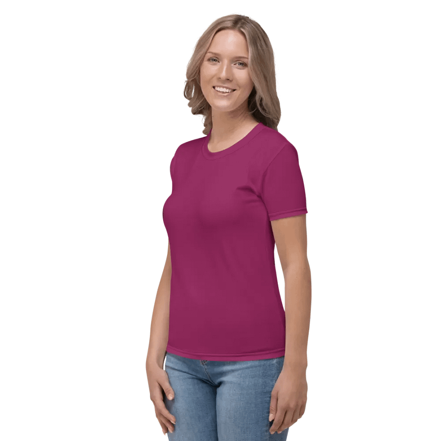 Plain Dark Plum Pink Light Summer Women's Crewneck Polyester Heavyweight Premium T-Shirt by Treasure Pie product image (3)