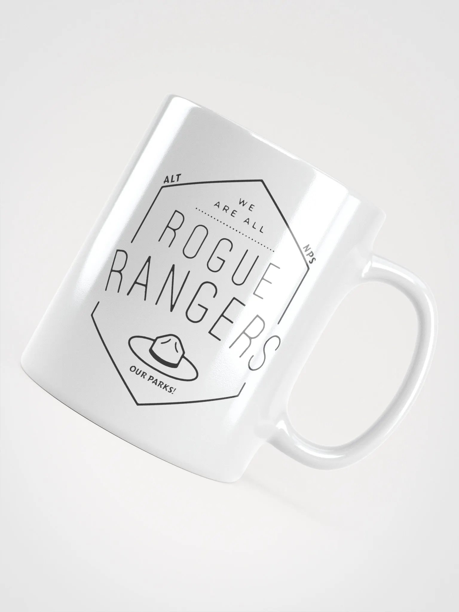 Rogue Rangers OUR PARKS Coffee Tea Mug 3 SIZES! Ceramic Glossy White Cafe Cup product image (11)