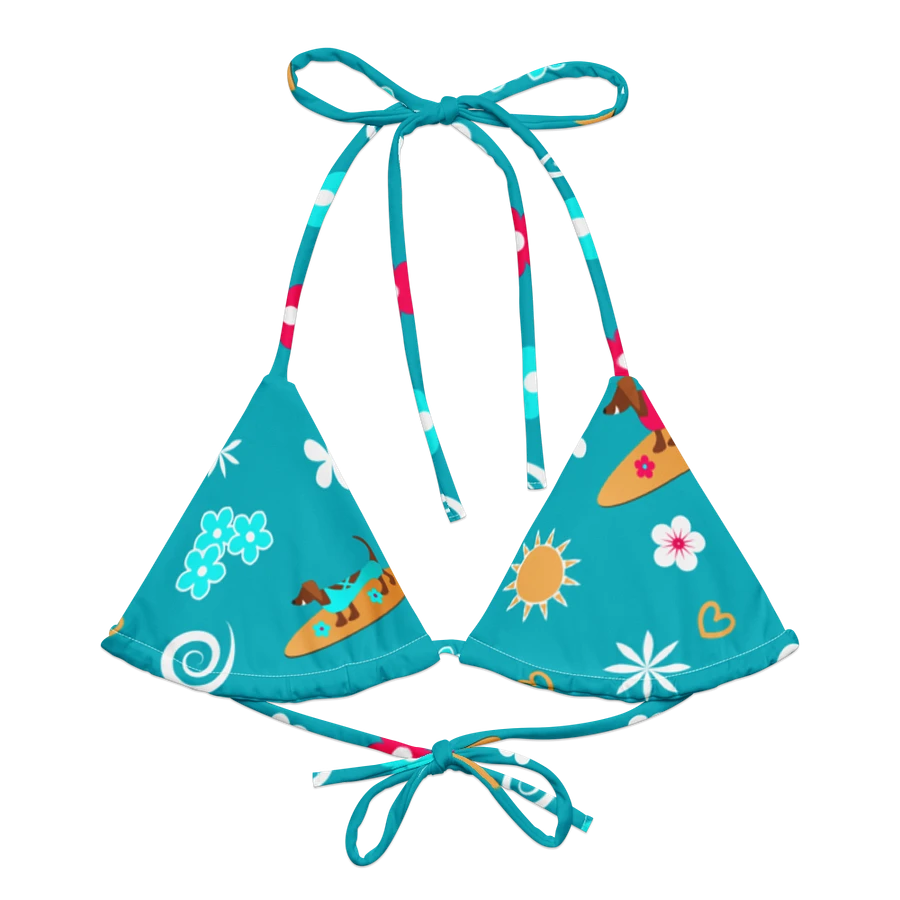 Surfing Dachshund Pattern String Bikini Top product image (1)