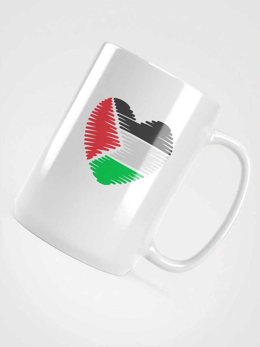 Free Palestine Heart White Glossy Mug product image (4)
