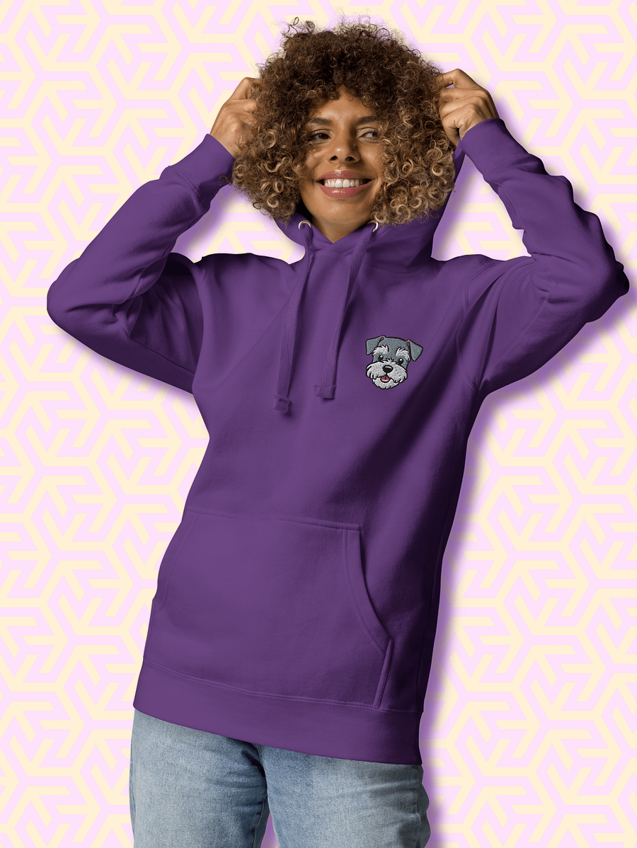 Happy Miniature Schnauzer Pup Embroidered Premium Hoodie product image (3)
