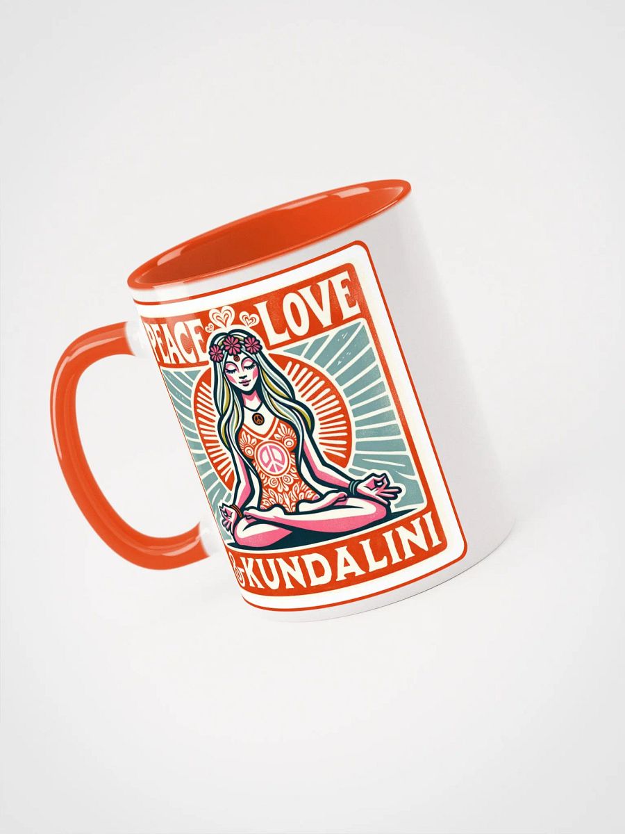 Peace, Love & Kundalini Orange Accent Mug product image (3)