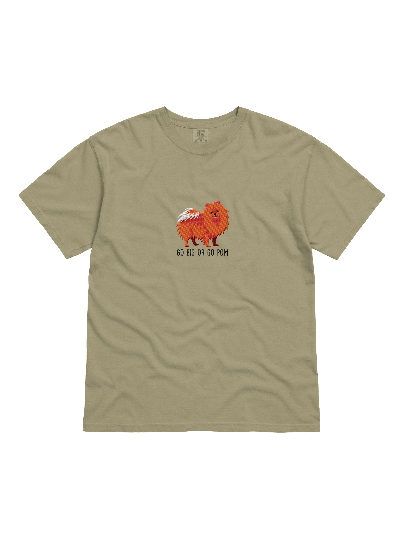 Go Big or Go Pom T-Shirt(Embroidered) of a Pomeranian(Red) product image (1)