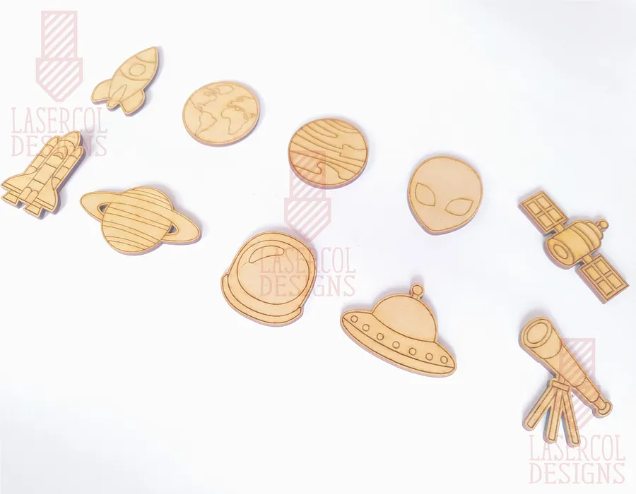 Space Cut Outs and Stud Earrings - Laser Cut Files product image (2)