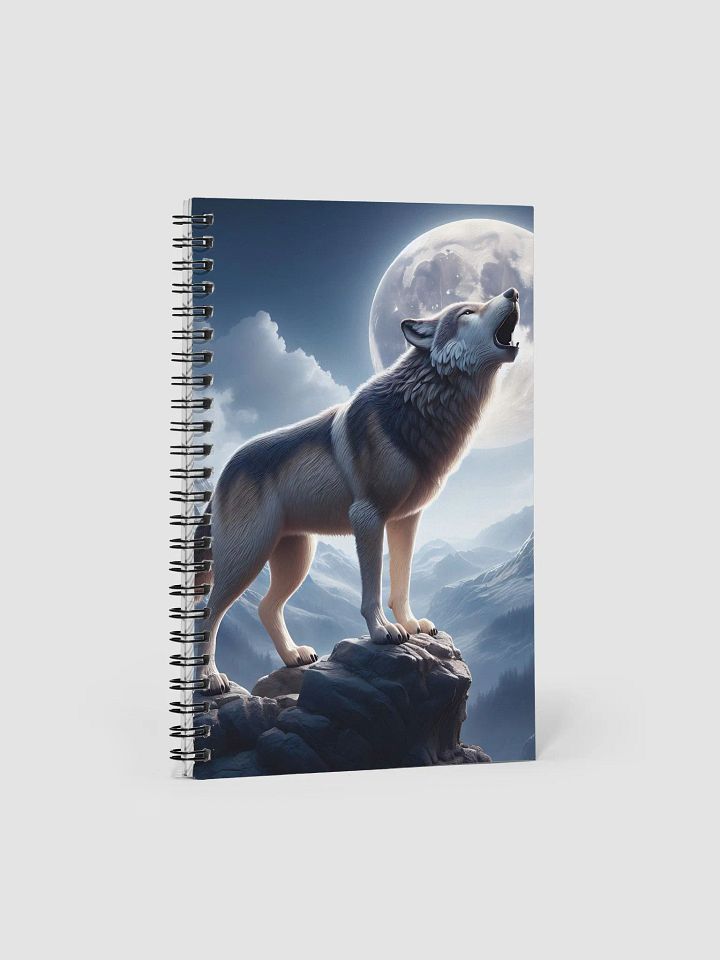 Wolf Howling At The Moon Spiral Bound Notebook Journal product image (1)