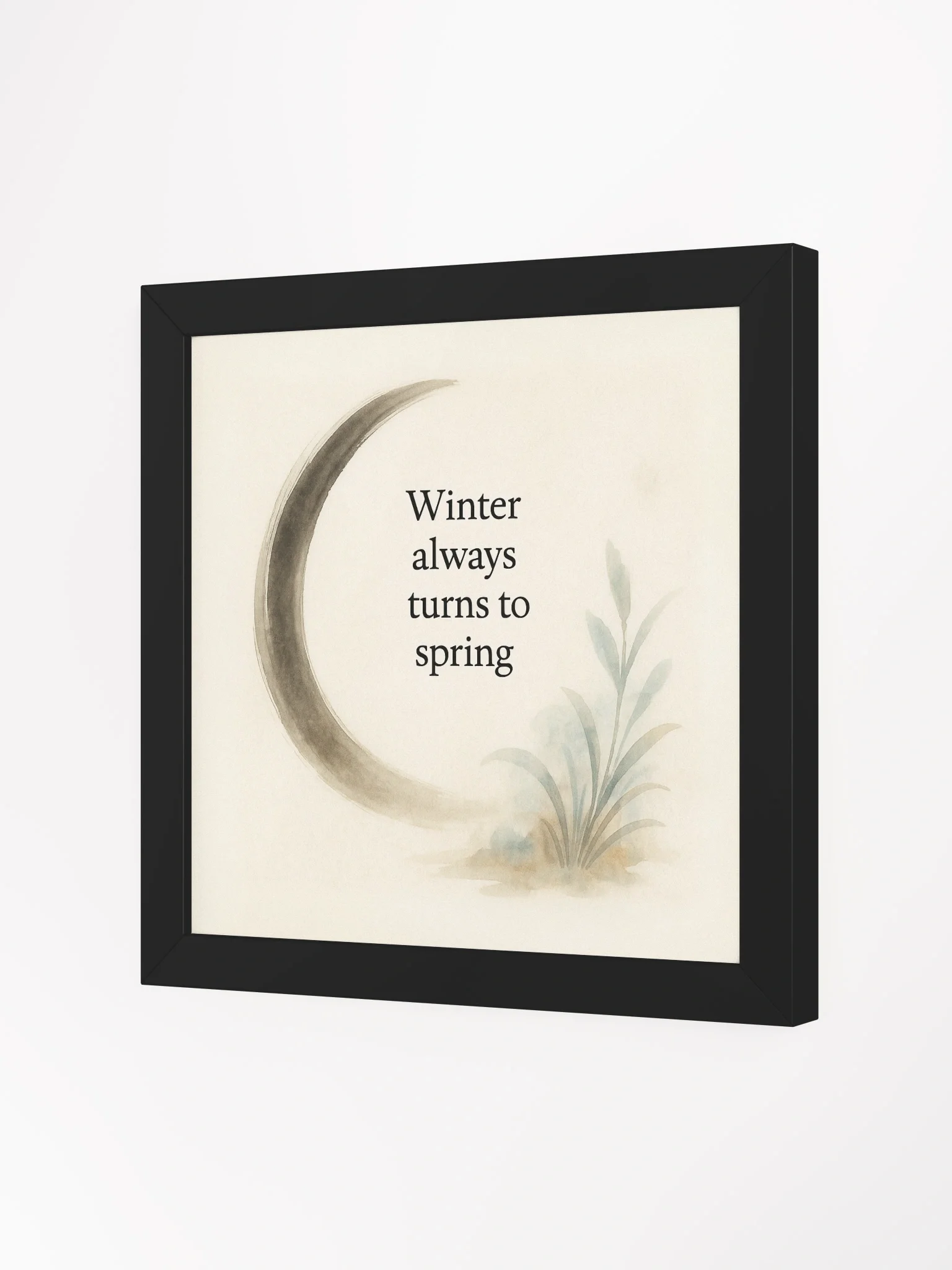 Winter Always Turns to Spring – Nichiren Buddhism Quote Art Print | Sumi-e Style Wall Decor product image (2)