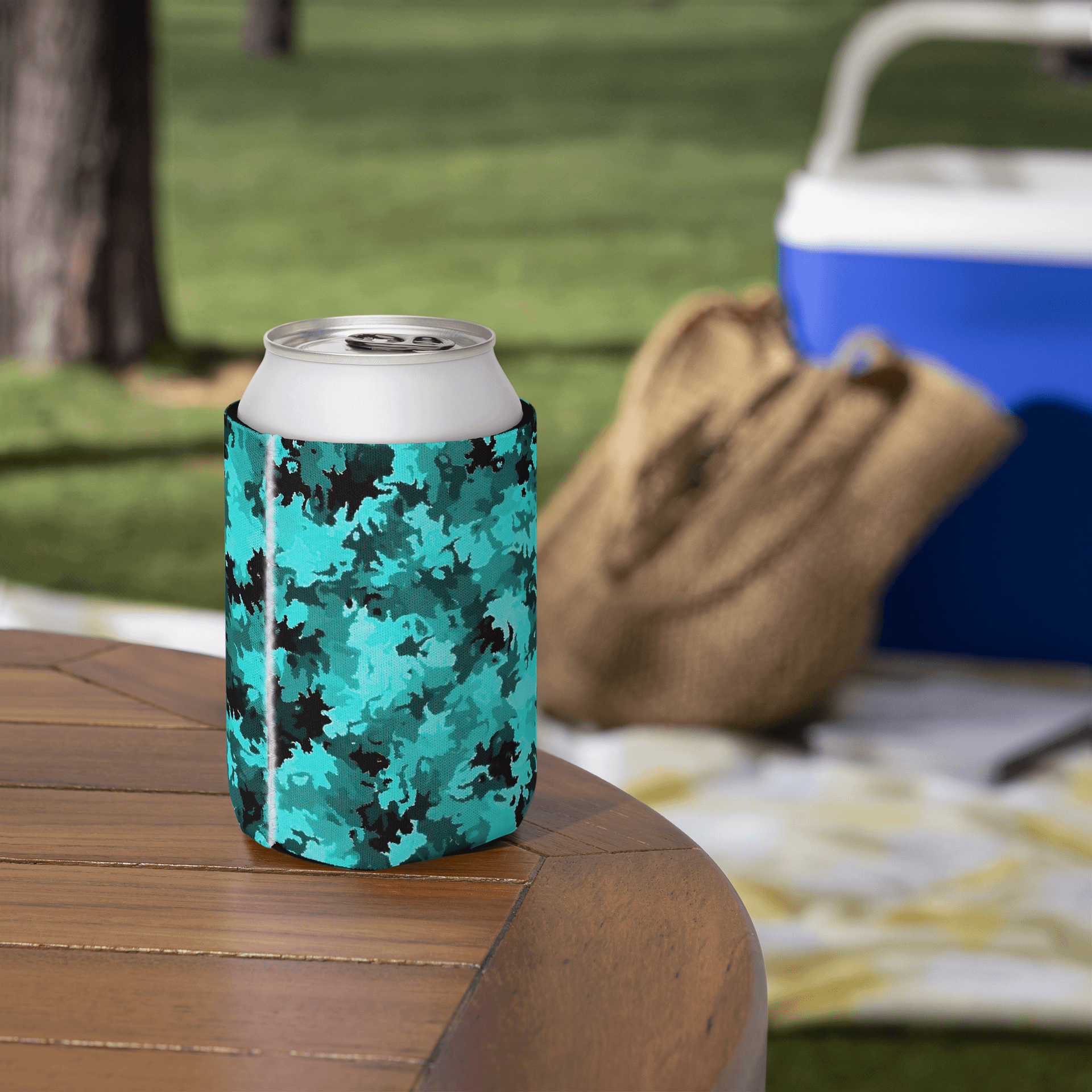Teal Camo Can Cooler product image (6)