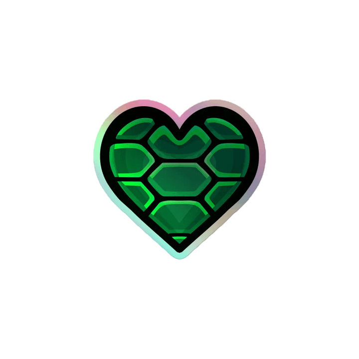 Turtle Heart Holographic Sticker product image (1)