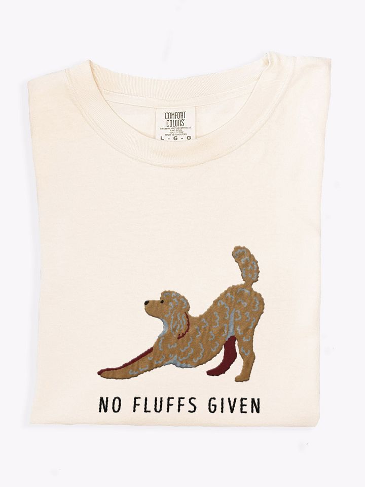 No Fluffs Given(2) T-Shirt(Embroidered) of a Standard Poodle product image (1)