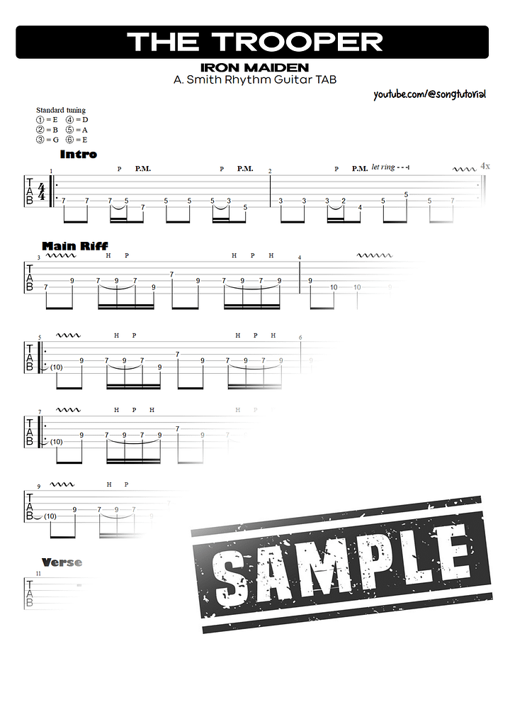 The Trooper PDF TAB + Backing Track MP3 product image (2)