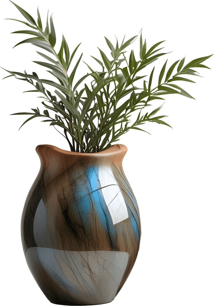 Celestial Grace – Boho Vase with plant PNG product image (1)