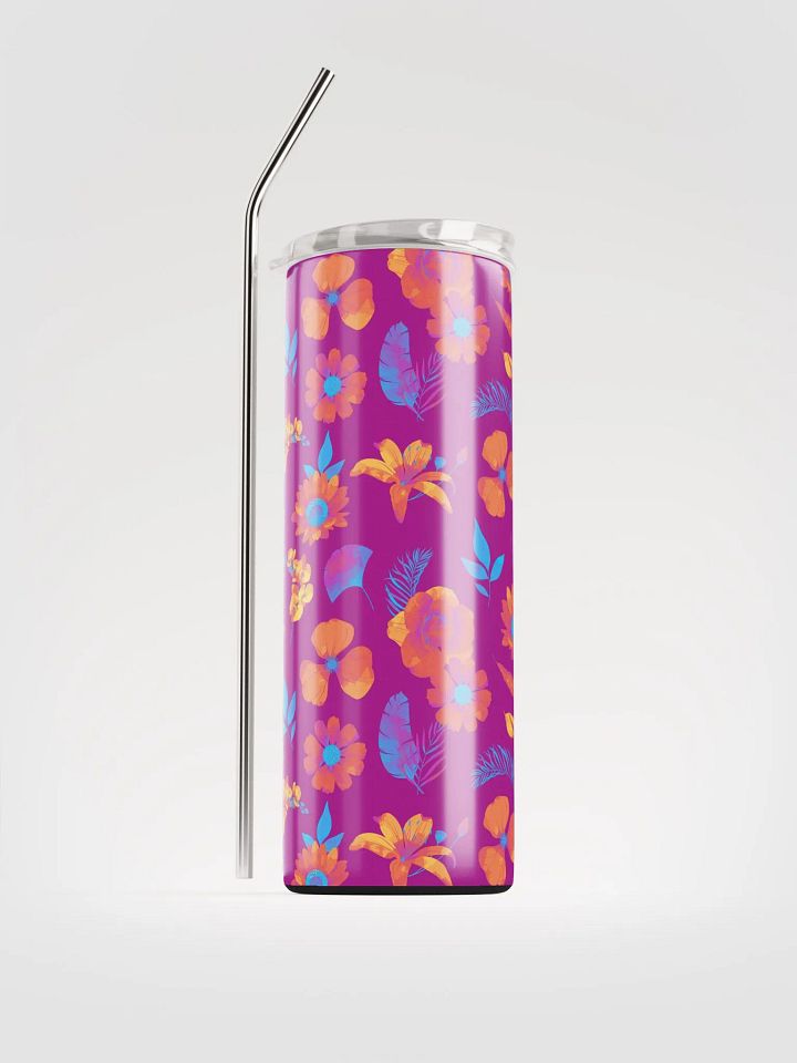 Purple Flowers Steel Tumbler product image (1)