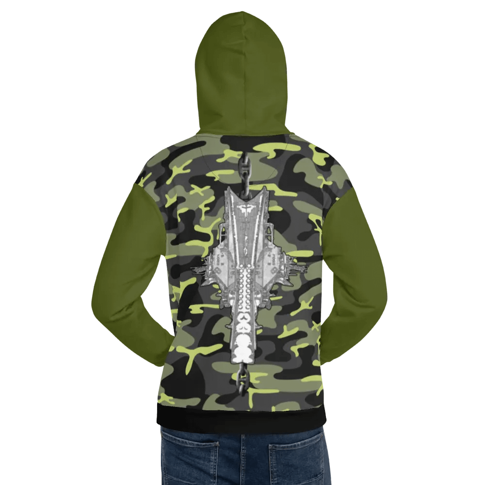 Green & Camouflage Foss double tug Sketch Hoodie product image (9)