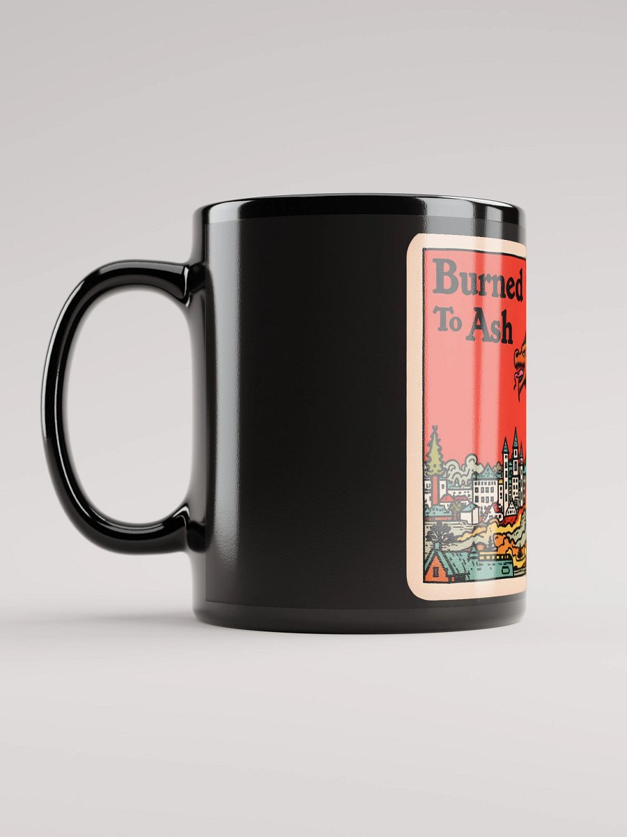 Fantasy Dragon Scene: Burned to Ash Black Glossy Mug product image (6)