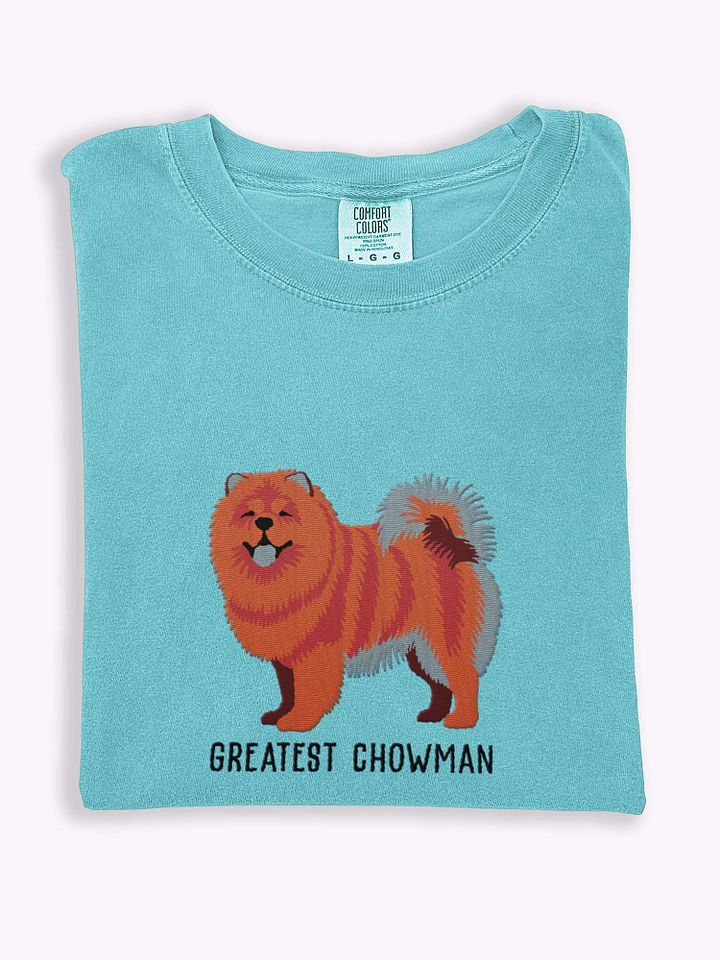 Greatest Chowman T-Shirt(Embroidered) of a Chow Chow(Red) product image (1)