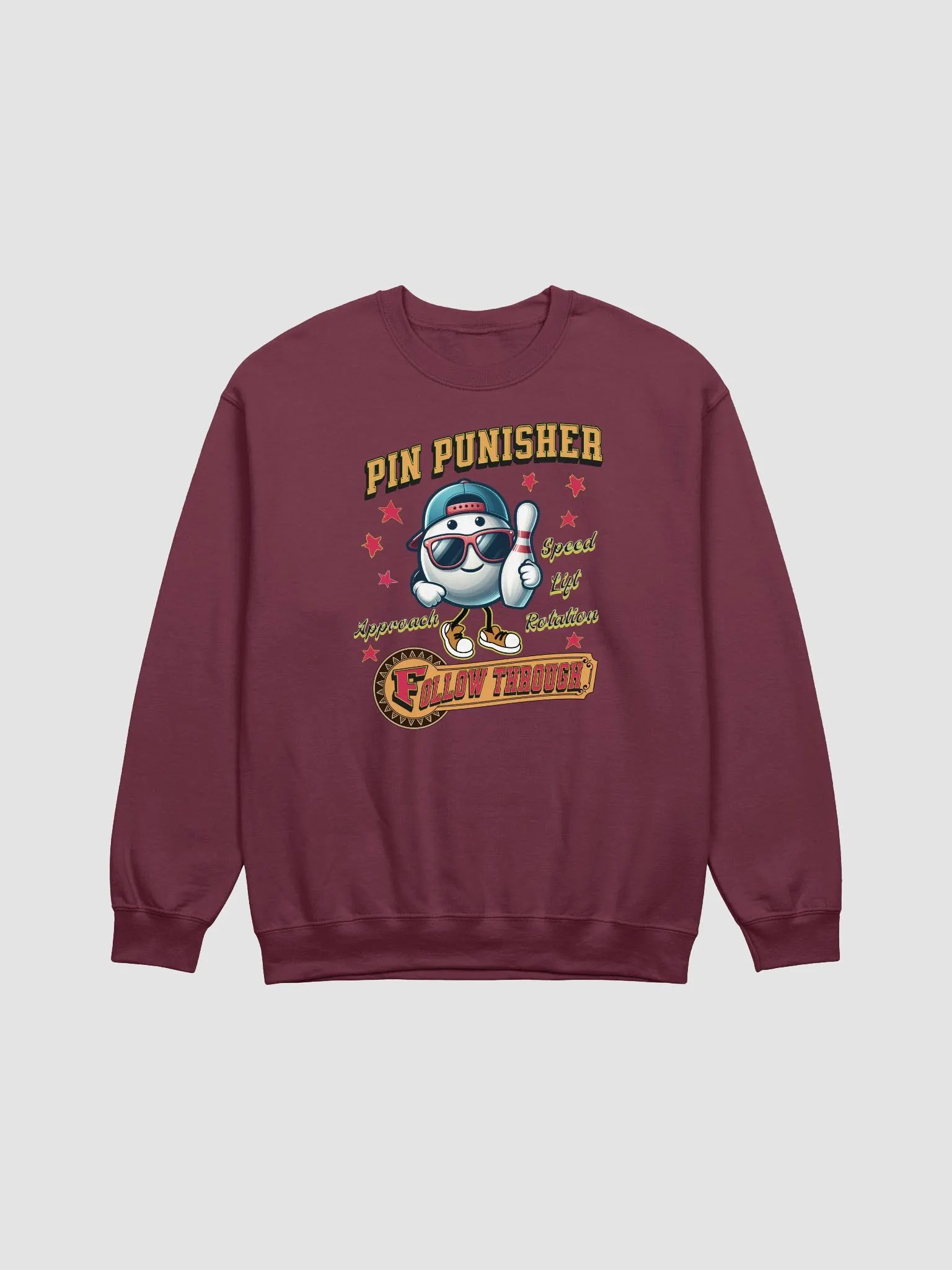 Pin Punisher Bowling Ball Crewneck Sweatshirt product image (9)