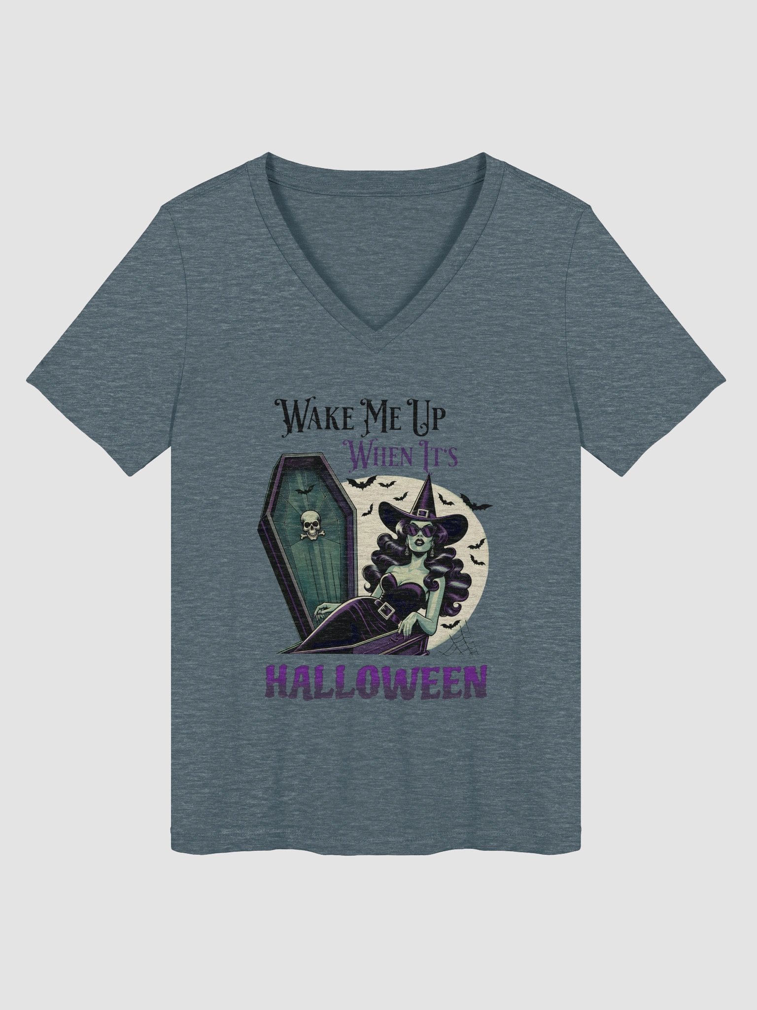 Witchy Halloween Vibes V-Neck Tee product image (6)