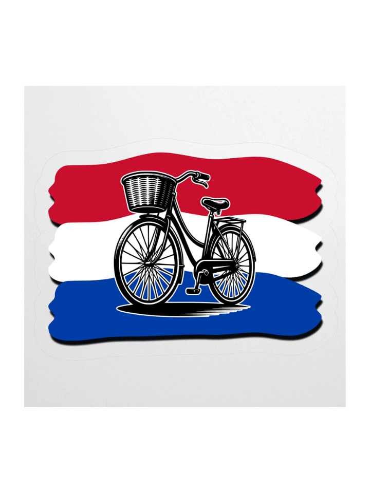 Netherlands Flag And Bicycle Kiss Cut Stickers product image (1)