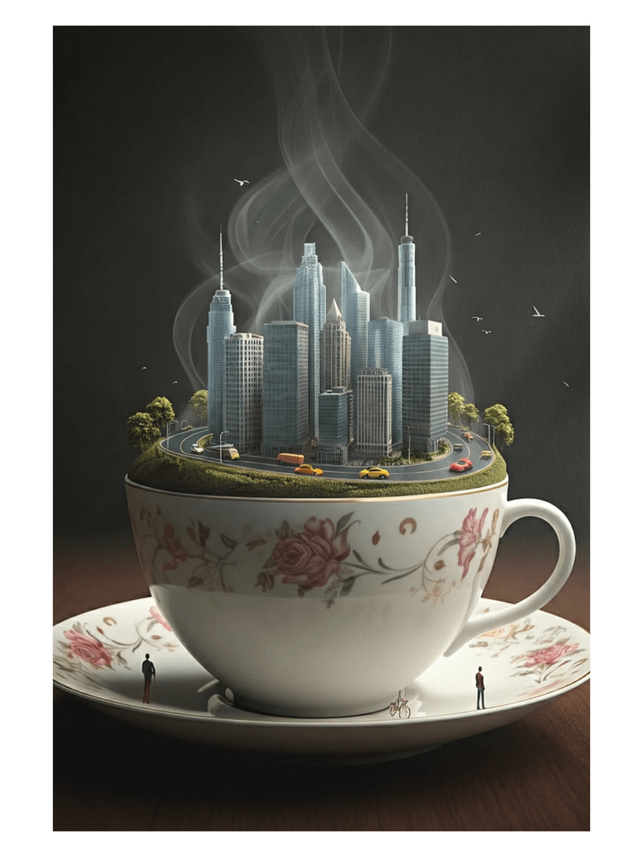 Cityscape in a Teacup Enhanced Matte Paper Poster product image (1)
