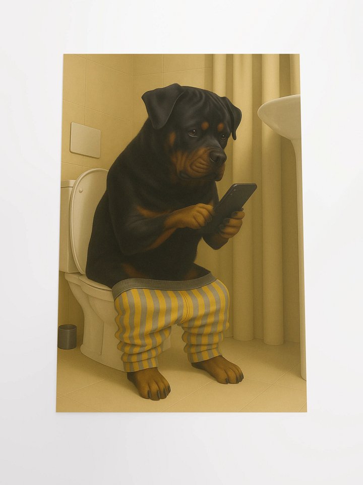 Rottweiler in Toilet Poster product image (1)