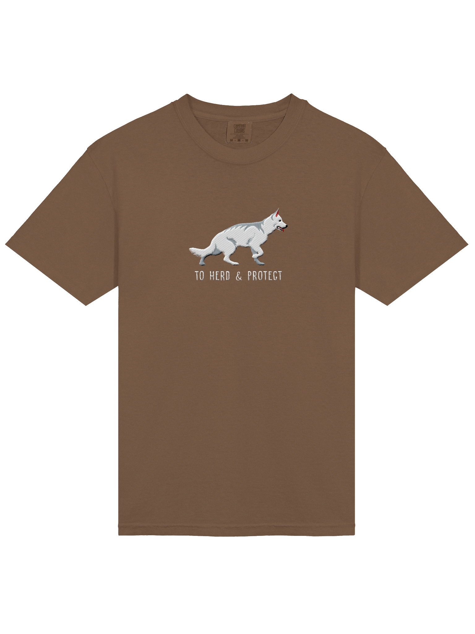 To Herd and Protect T-Shirt(Embroidered) of a German Shepherd(White) product image (13)
