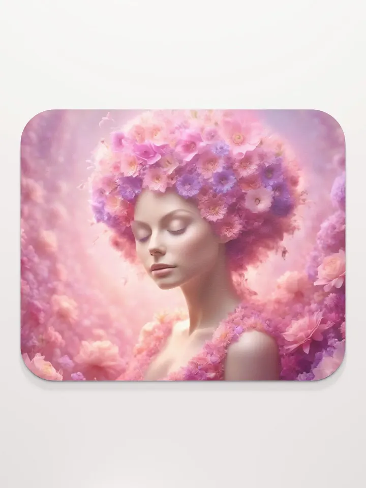 Pink Flower Girl Mouse Pad product image (2)