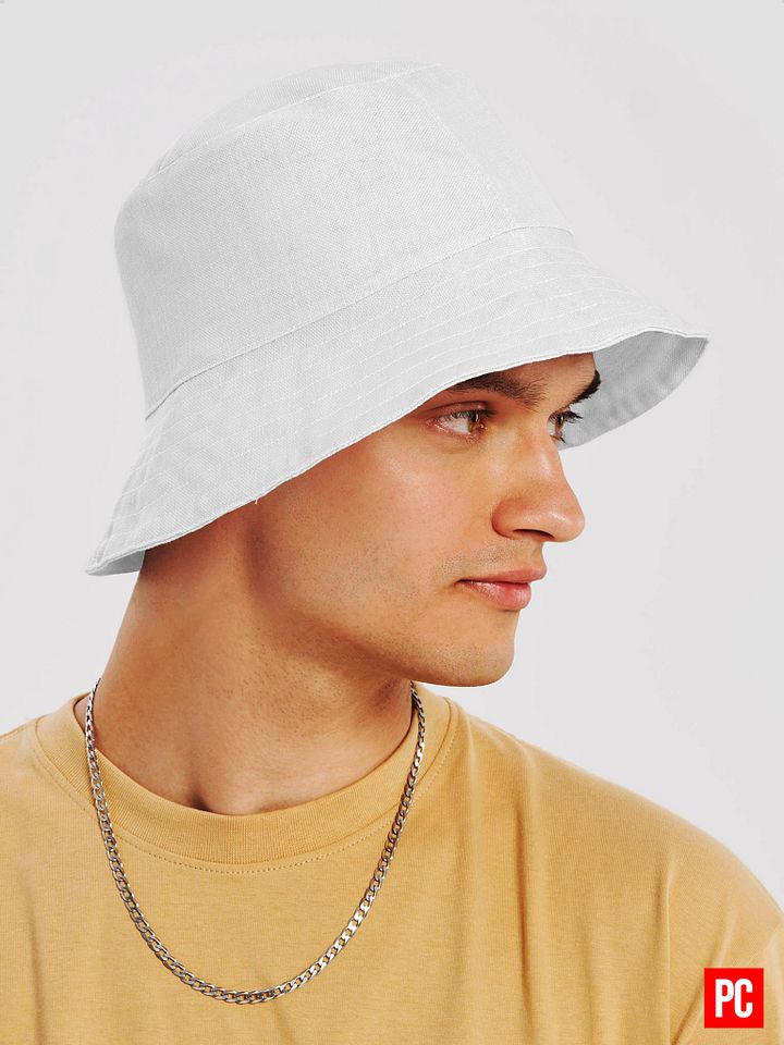 Plain Color White Bucket Hat product image (2)