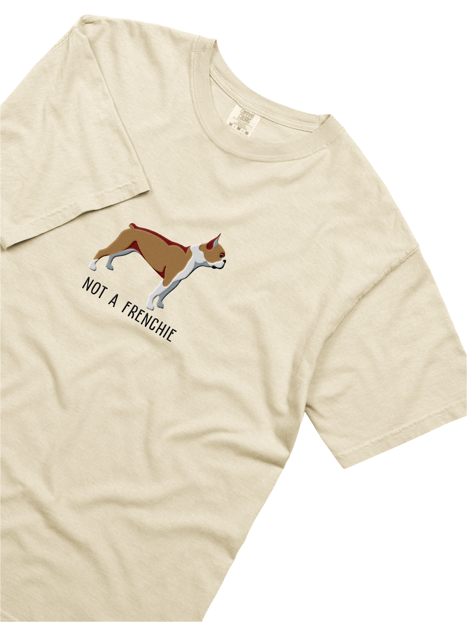 Not a Frenchie T-Shirt(Embroidered) of a Boston Terrier(Brown & White) product image (55)