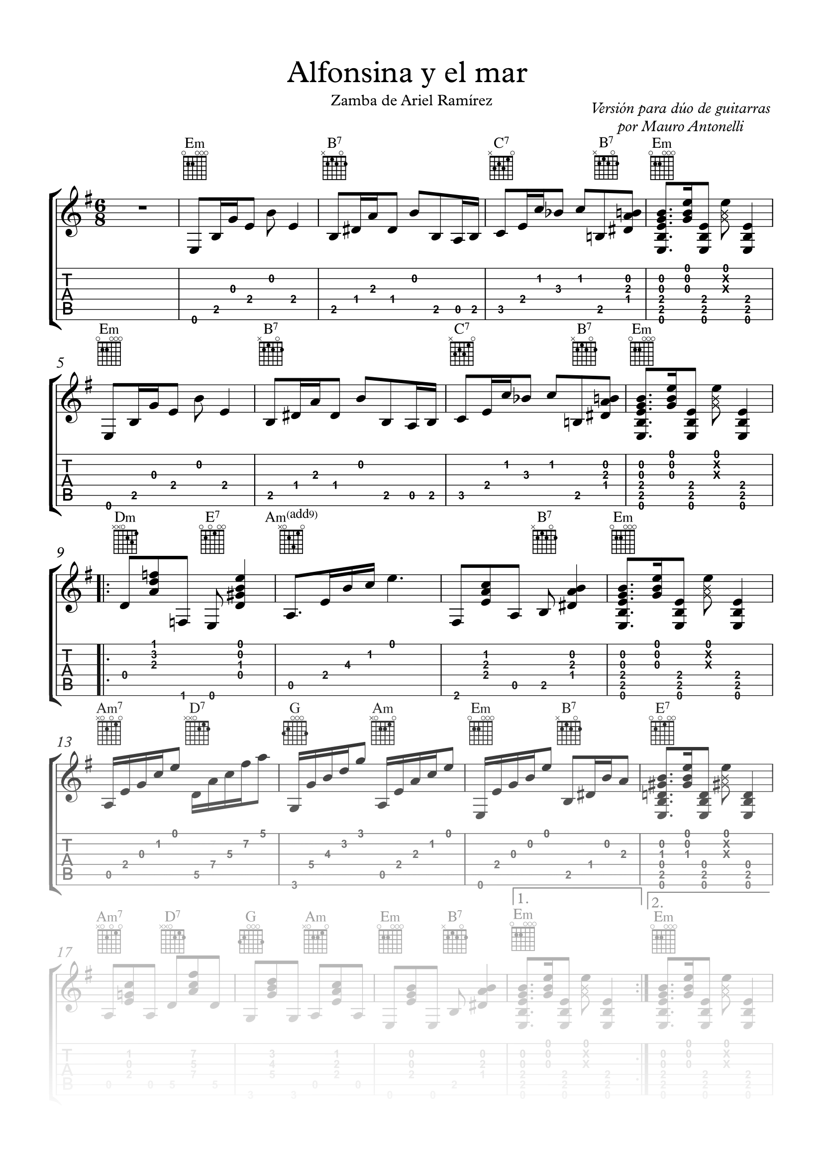 Alfonsina y el mar - Partitura + Tabs + Acordes + Pista product image (2)