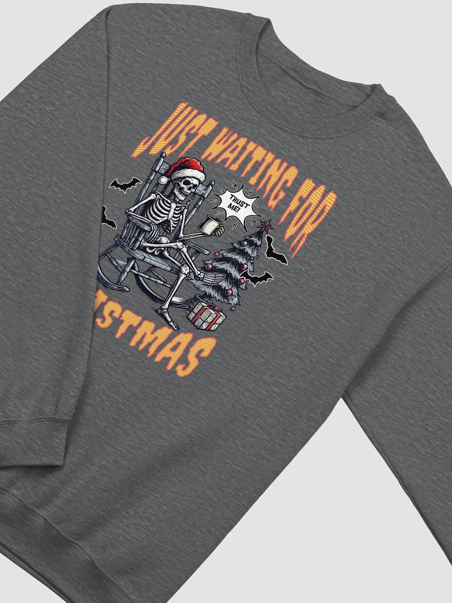 Just Waiting For Christmas Santa Skeleton Rocking Chair Sweatshirt product image (2)