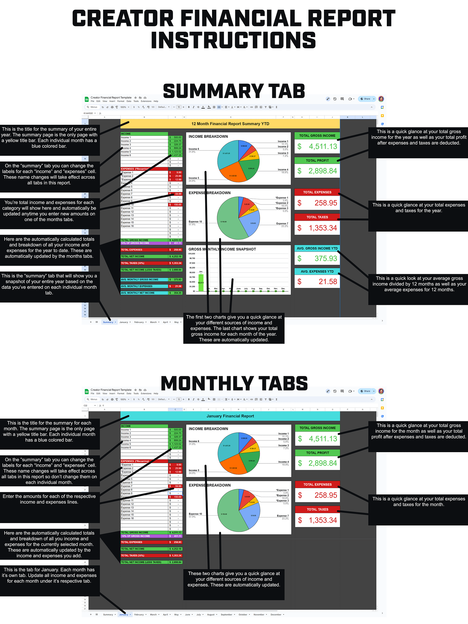 Creator Financial Report (Google Sheets) product image (2)