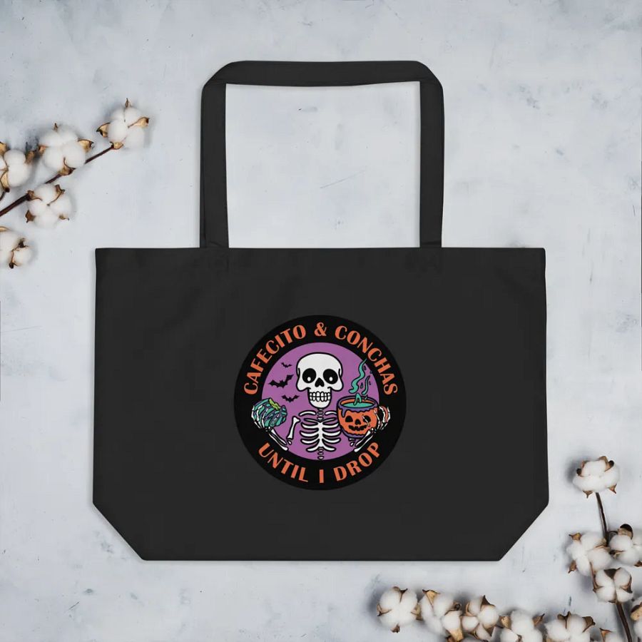 Cafecito and Conchas Halloween Skeleton Organic Cotton Tote product image (5)