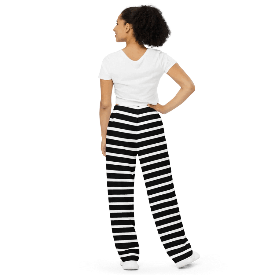 Black & White Stripes Wide-Leg Pants product image (4)