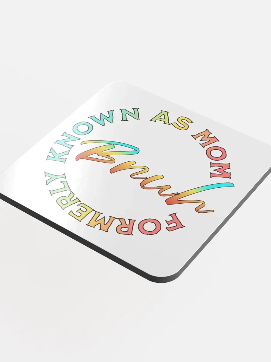 Formerly Known As Mom Bruh Playful Gradient Cork Coaster product image (4)