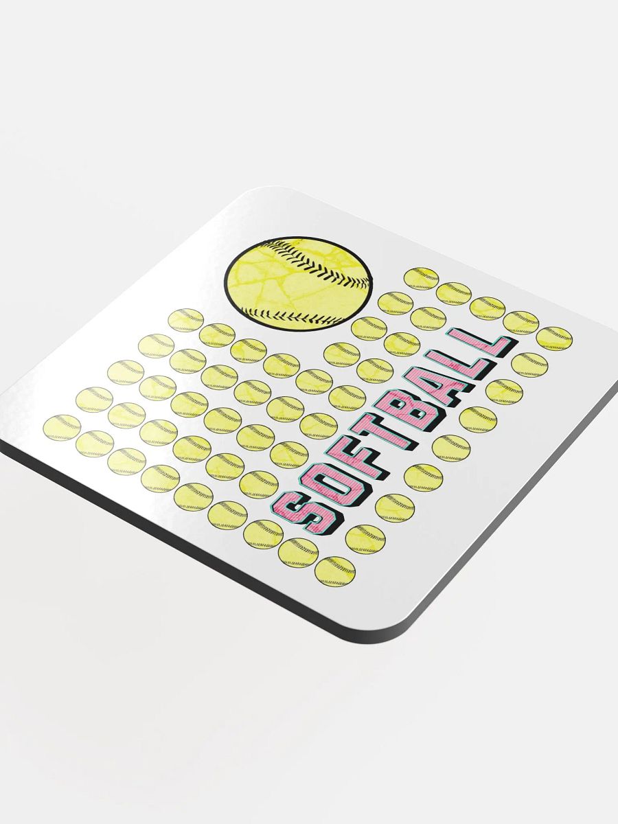 US Flag Softball Grid Glossed Cork Coaster product image (4)