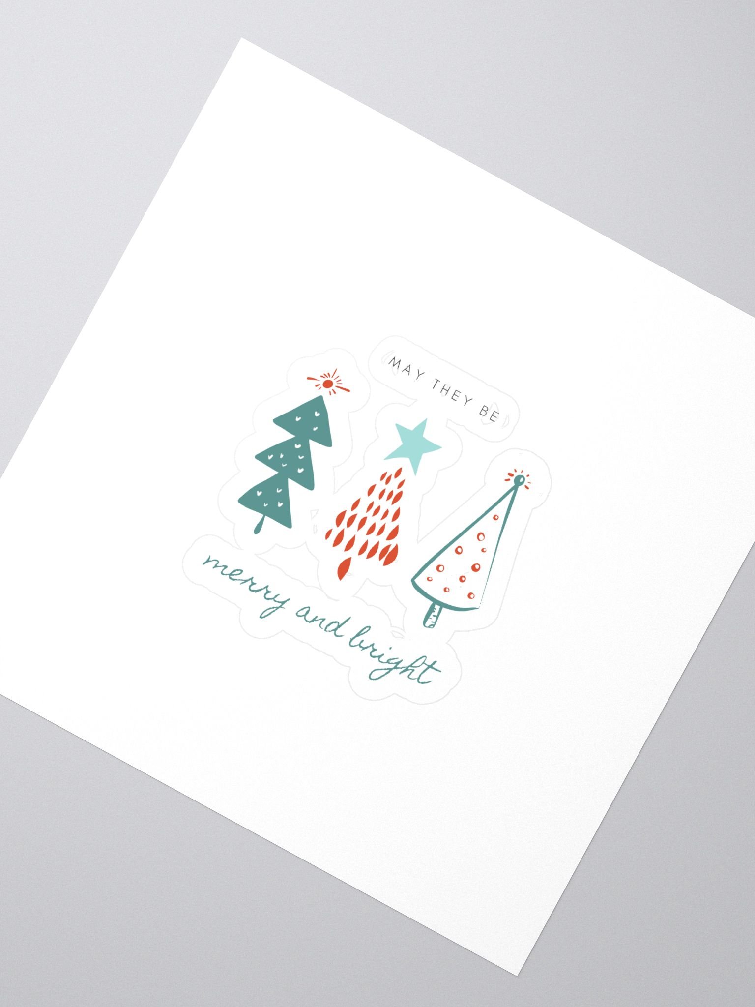 Merry & Bright Christmas Trees Stickers product image (2)