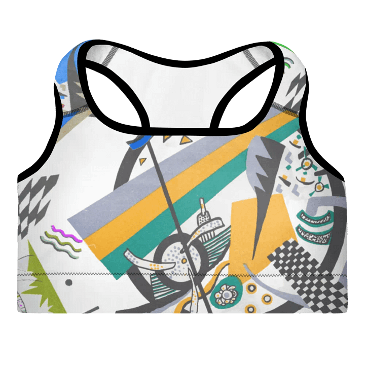 Abstract Lithographic Pattern Design Padded Sports Bra - V4 product image (2)
