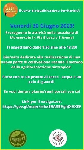 Evento di riqualificazione territoriale!

Venerdi 30 Giugno 2023!

Proseguono le attività nella locazione di Monserrato in Vi...